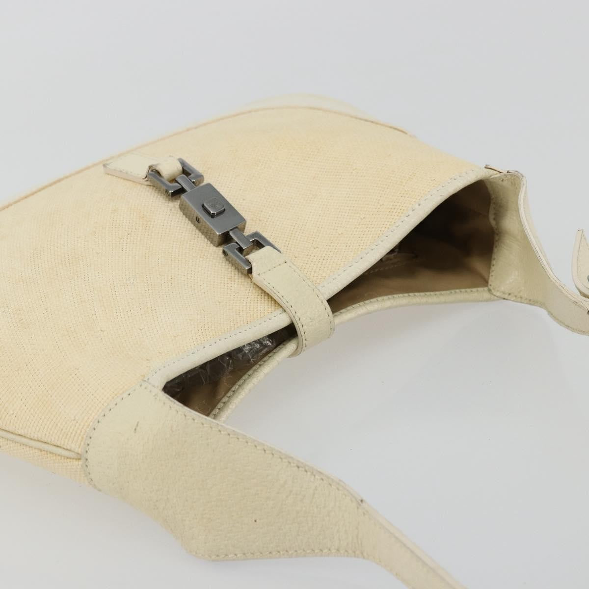 Gucci Vintage Jackie Shoulder Canvas And Leather Beige Canvas Handbag (Pre-Owned)