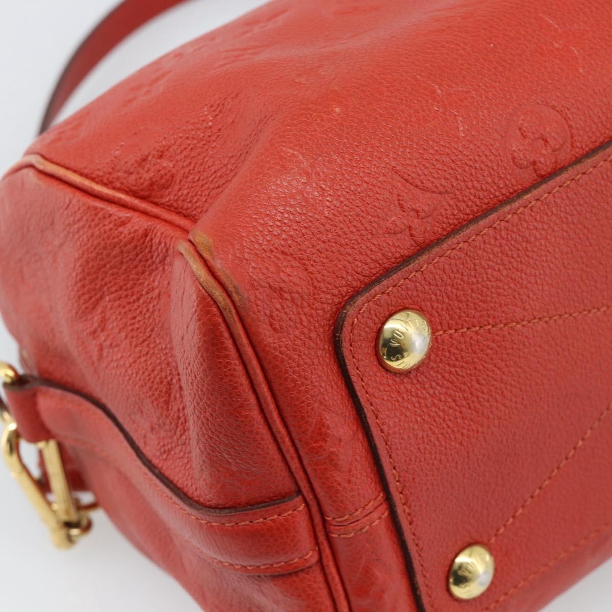 Louis Vuitton Speedy Bandouliere Monogram Empreinte Leather Red Leather Handbag (Pre-Owned)