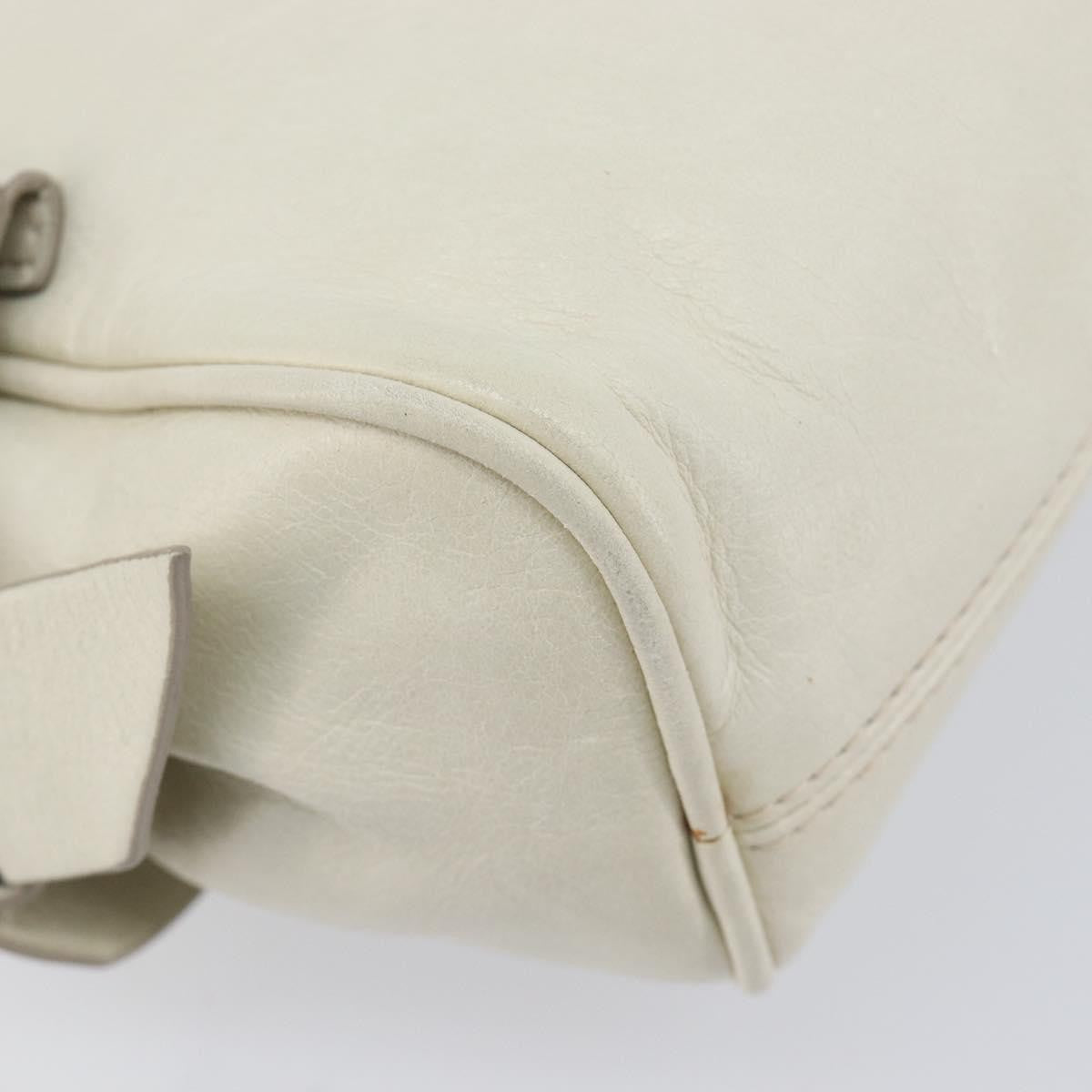 Miu Miu Beau Top Handle Leather White Leather Handbag (Pre-Owned)