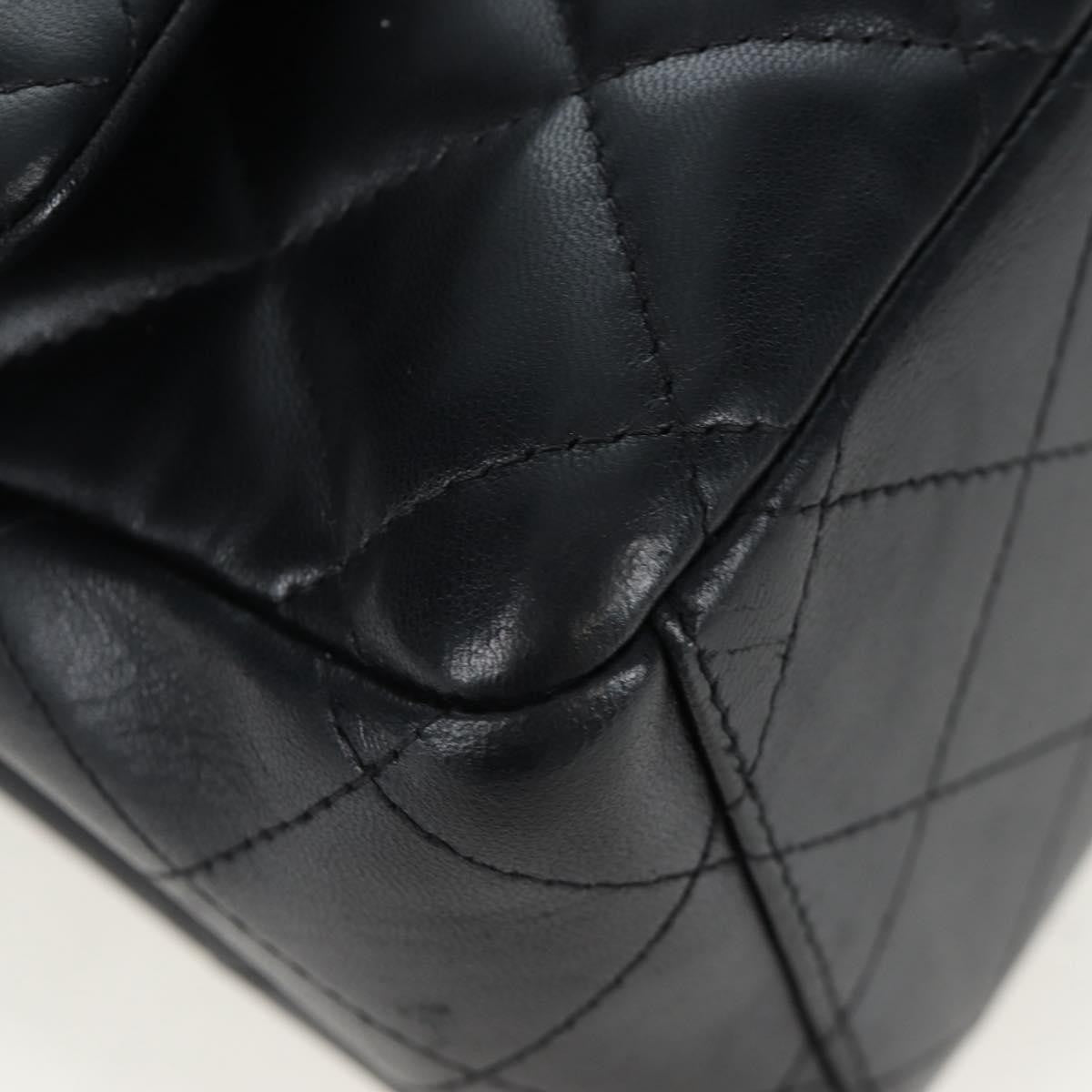 Chanel Classic Timeless Double Flap Quilted Caviar Black Leather Handbag (Pre-Owned)