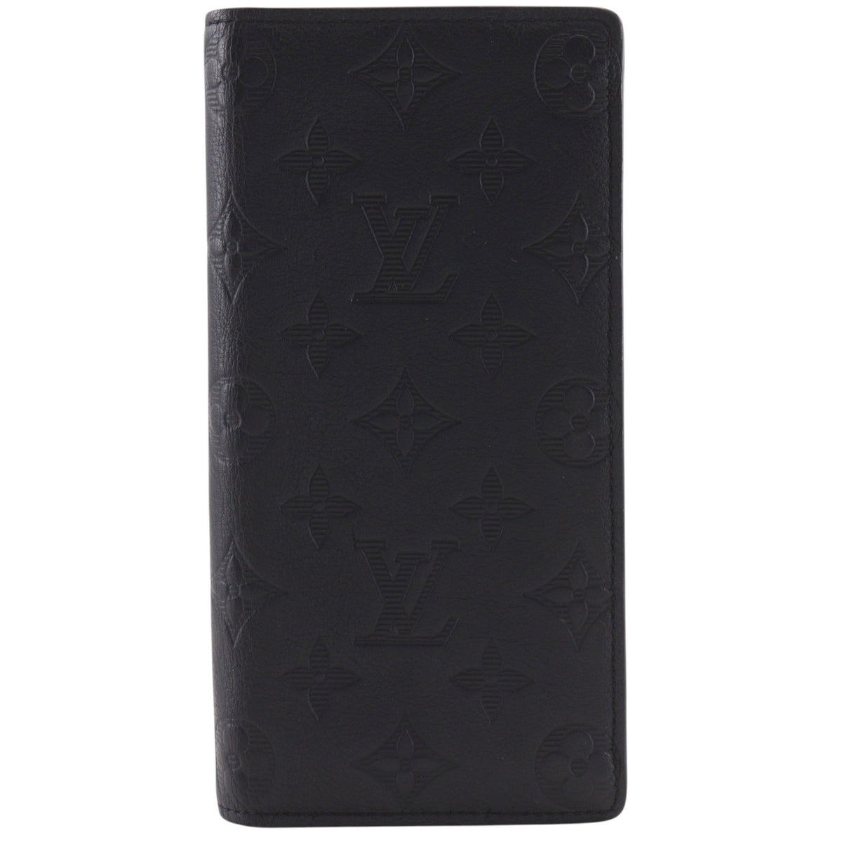 Louis Vuitton Brazza Monogram Shadow Leather Black Leather Wallets Accessory (Pre-Owned)