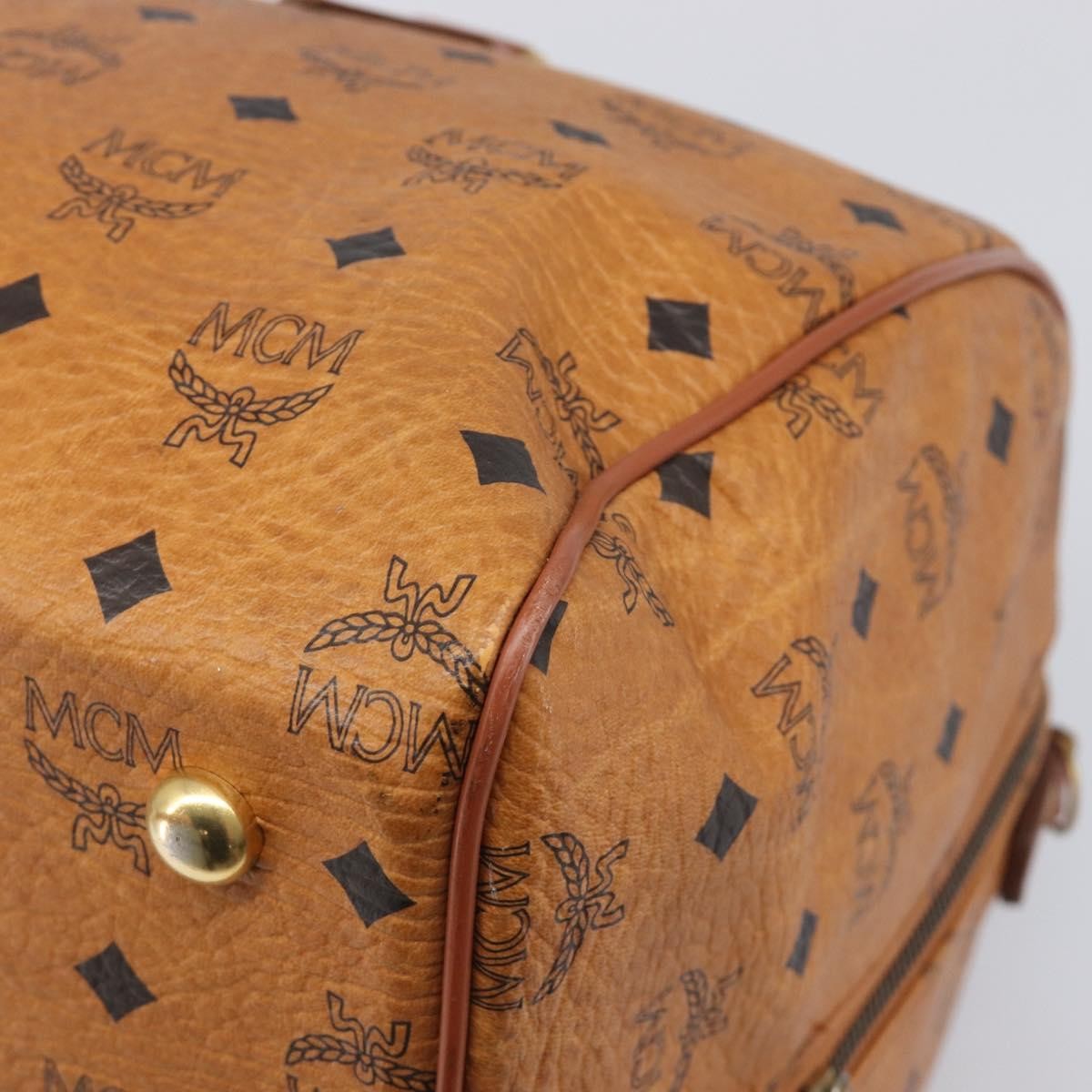 MCM Vicetos Leather Brown Leather Travel Bag Bag (Pre-Owned)