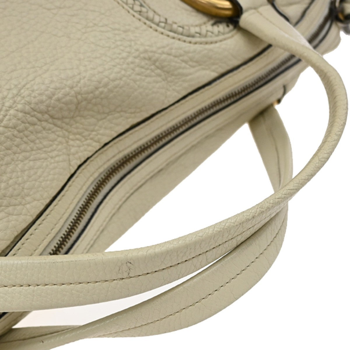 Gucci Twill Leather Beige Leather Shoulder Bag Bag (Pre-Owned)