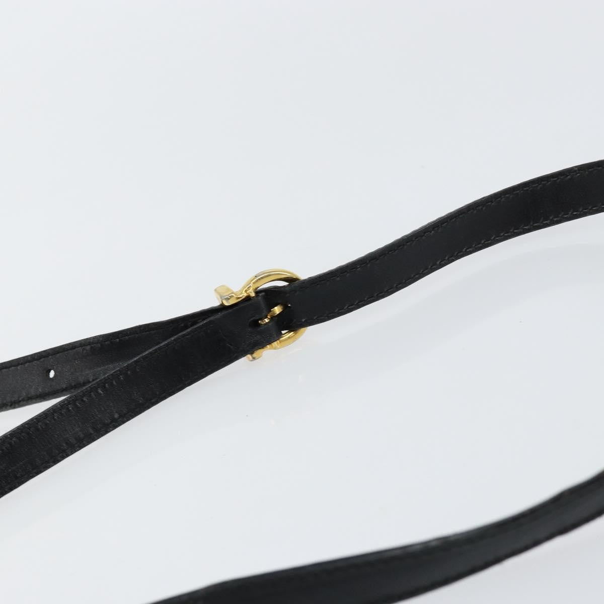 Salvatore Ferragamo Vala Leather Black Leather Shoulder Bag Bag (Pre-Owned)