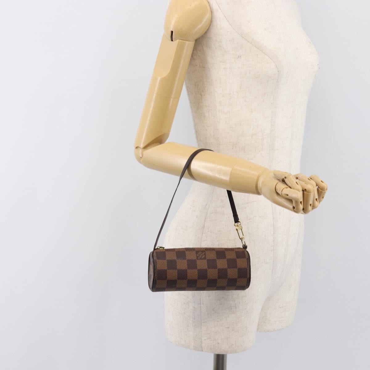 Louis Vuitton Papillon Pochette Damier Brown Canvas Clutche & Pouche Bag (Pre-Owned)