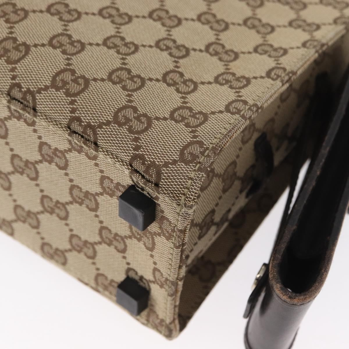 Gucci Gg Canvas Canvas Beige Canvas Briefcase Bag (Pre-Owned)