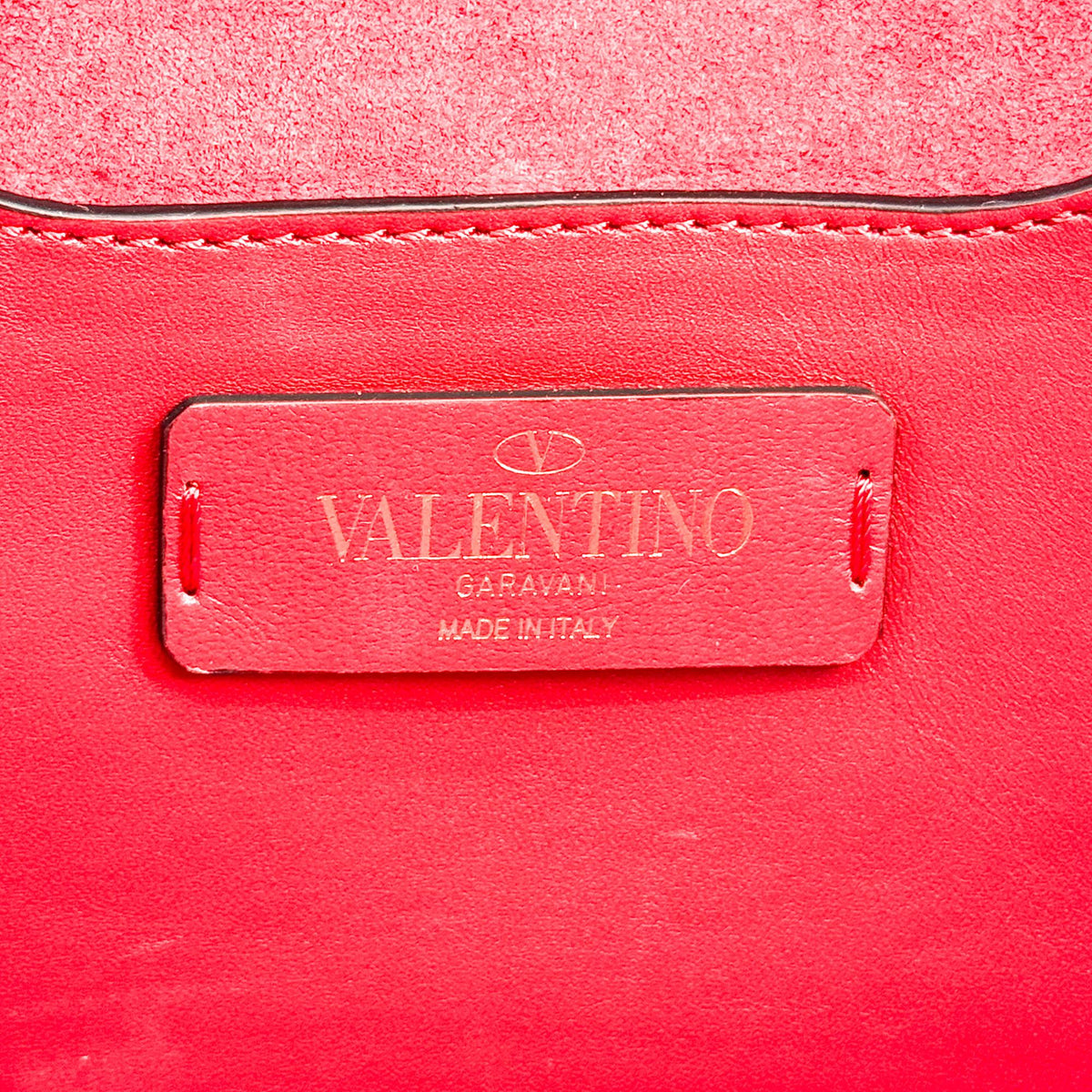 Valentino Garavani Demilune Clutch Studded Leather Red Leather Clutche & Pouche Bag (Pre-Owned)