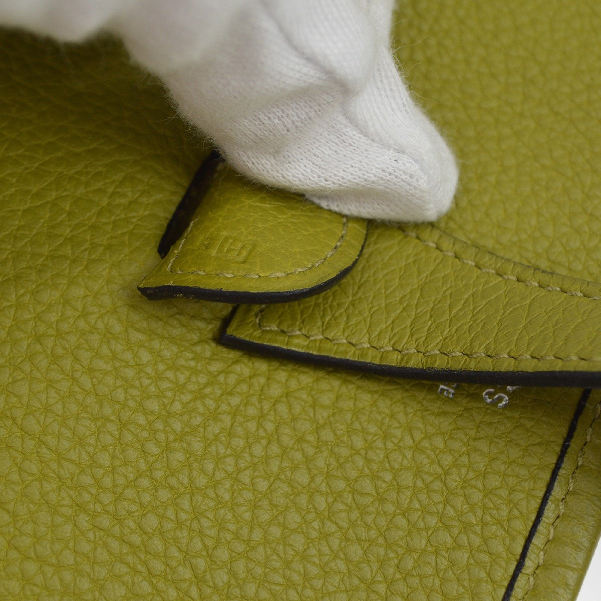 Hermes Evelyne Bag Gen I Clemence Green Leather Handbag (Pre-Owned)