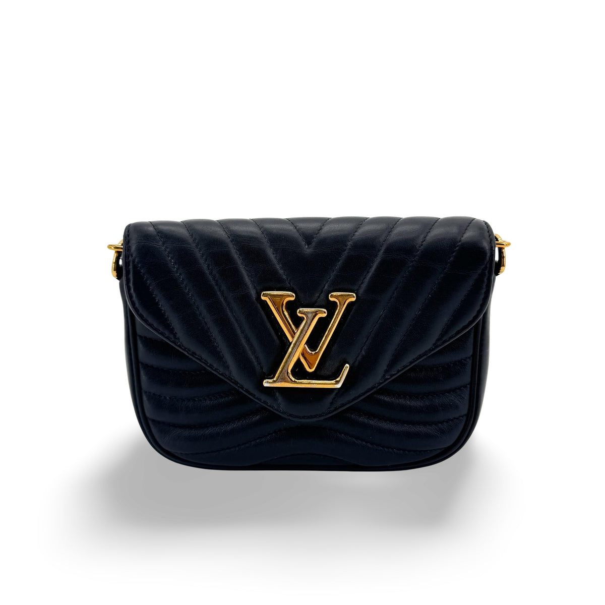 Louis Vuitton New Wave Multi Pochette Quilted Leather Black Leather Clutche & Pouche Bag (Pre-Owned)