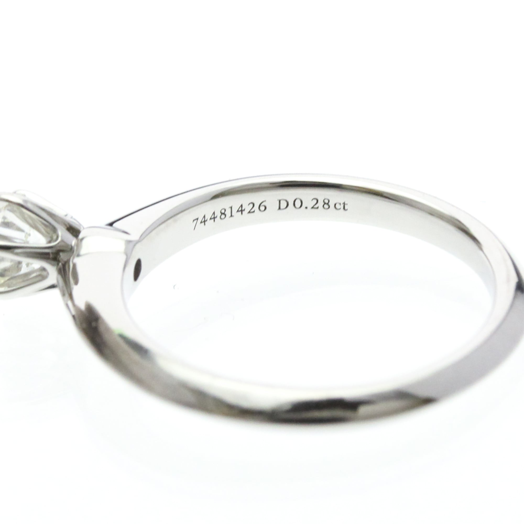 Tiffany & Co. Tiffany Setting Solitaire Platinum With Diamond Silver Platinum Ring Jewelry (Pre-Owned)