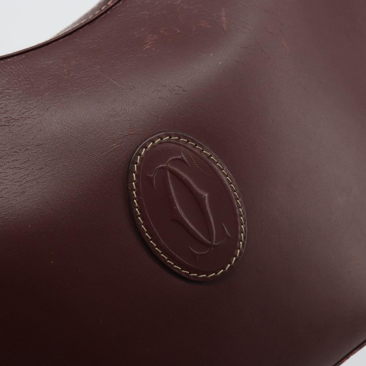 Cartier Vintage Must De Cartier Leather Burgundy Leather Shoulder Bag Bag (Pre-Owned)