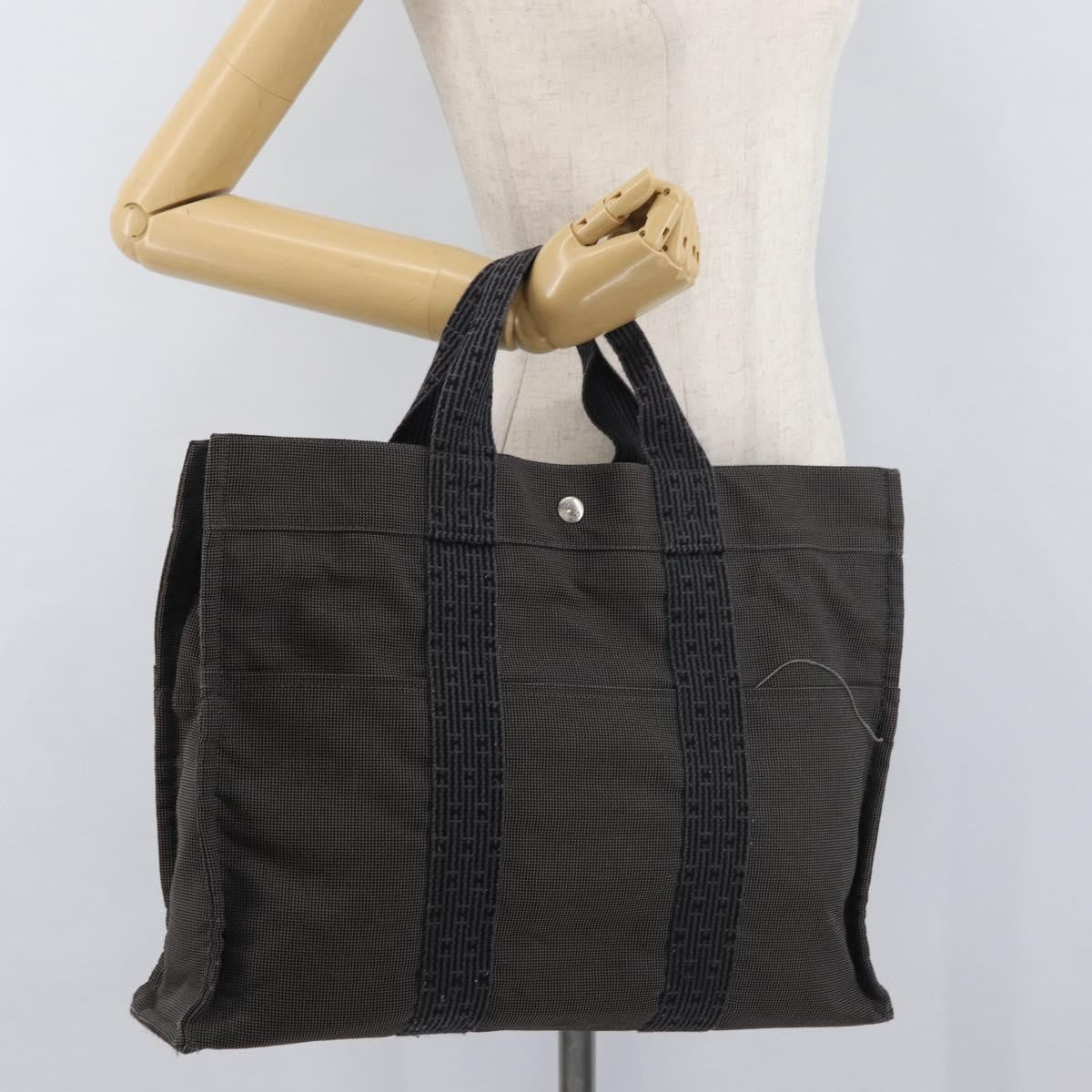 Hermes Fourre-Tout Herline Canvas Gray Canvas Tote Bag Bag (Pre-Owned)