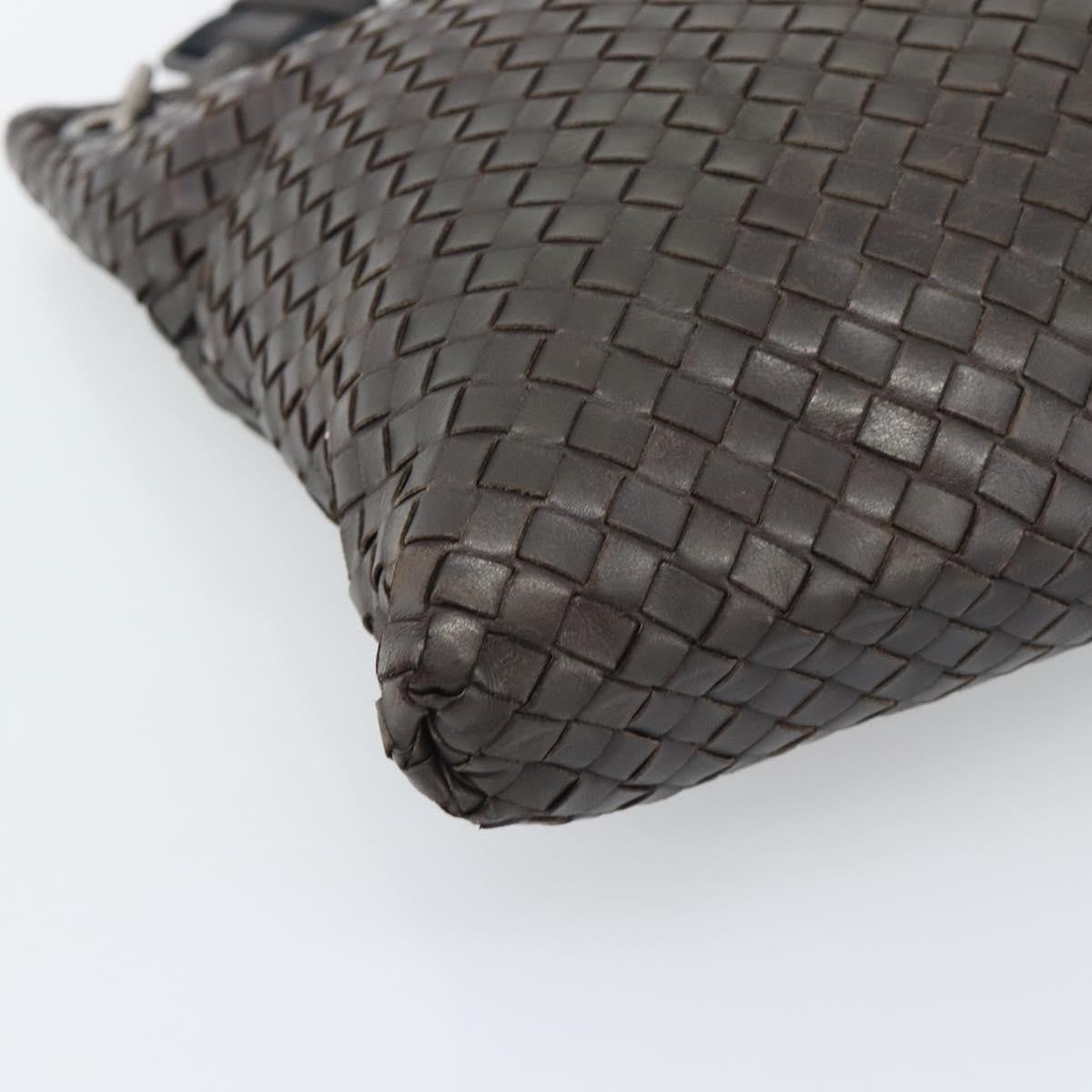 Bottega Veneta Flat Messenger Intrecciato Nappa Brown Leather Crossbody Bag Bag (Pre-Owned)