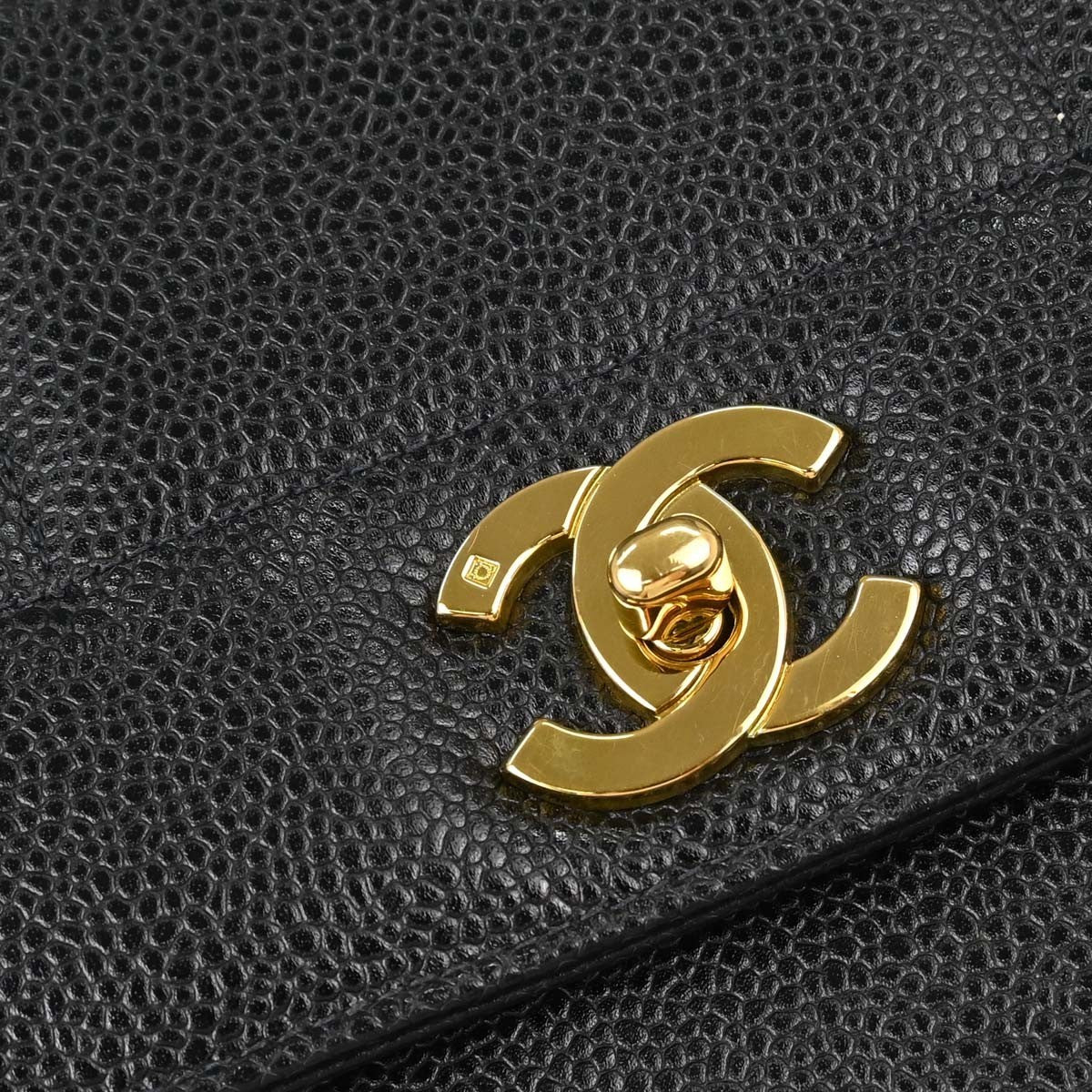 Chanel Vintage Top Handle Vertical Quilt Caviar Black Leather Handbag (Pre-Owned)