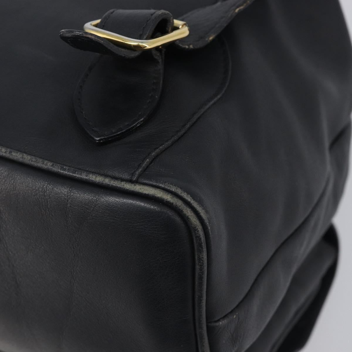 Gucci Vintage Bamboo Leather Black Leather Backpack Bag (Pre-Owned)