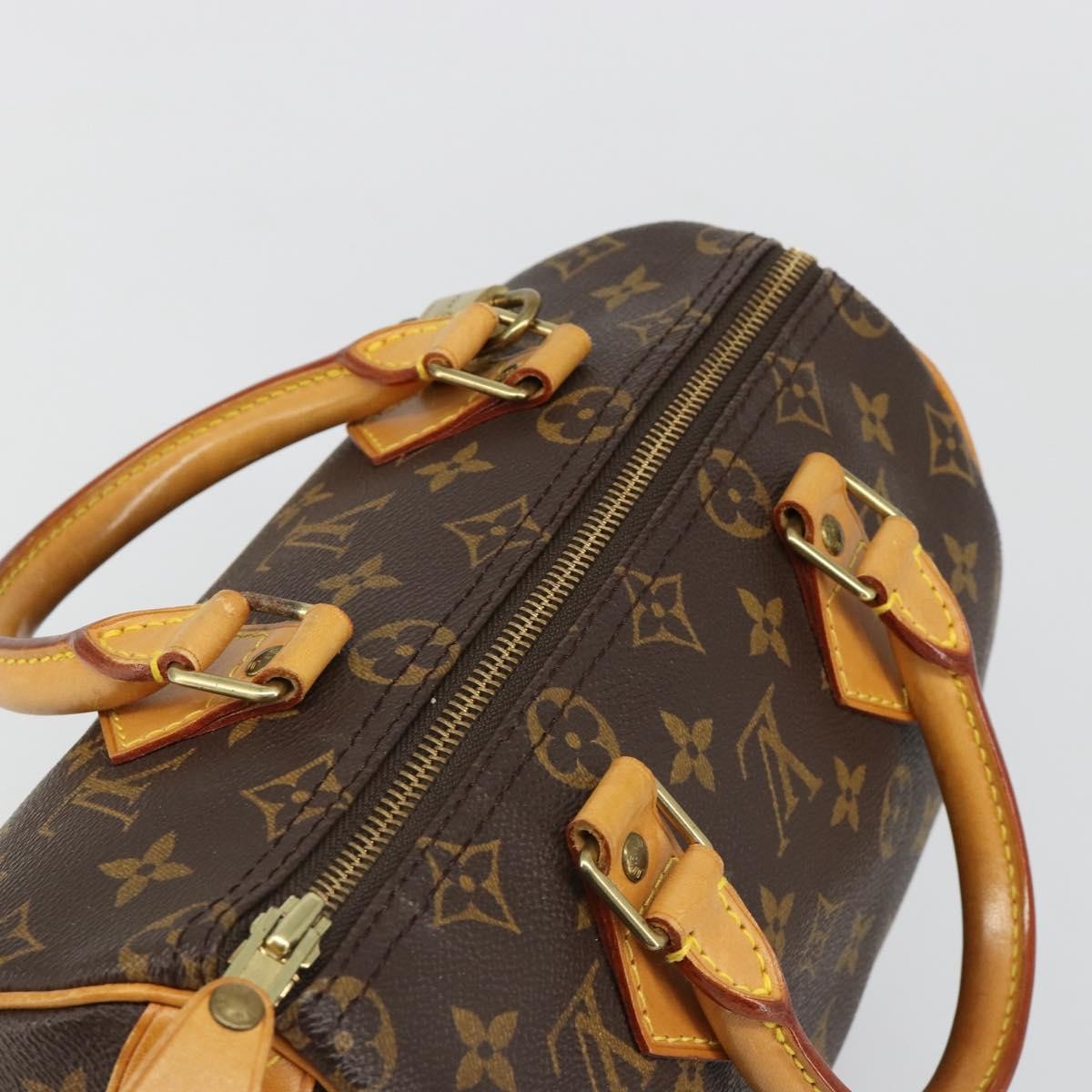 Louis Vuitton Speedy Monogram Canvas Neutral Canvas Handbag (Pre-Owned)