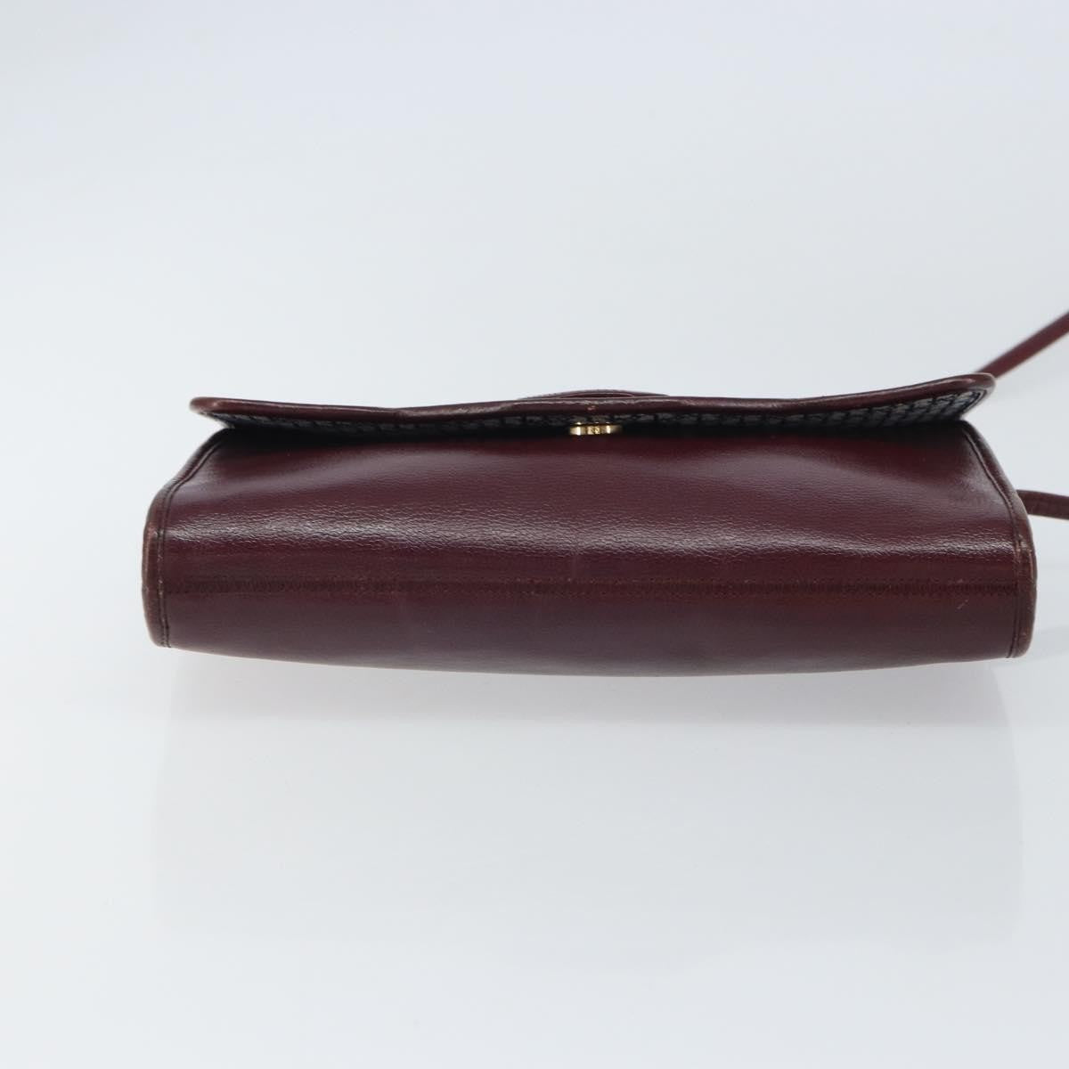 Christian Dior Vintage Leather Burgundy Leather Shoulder Bag Bag (Pre-Owned)
