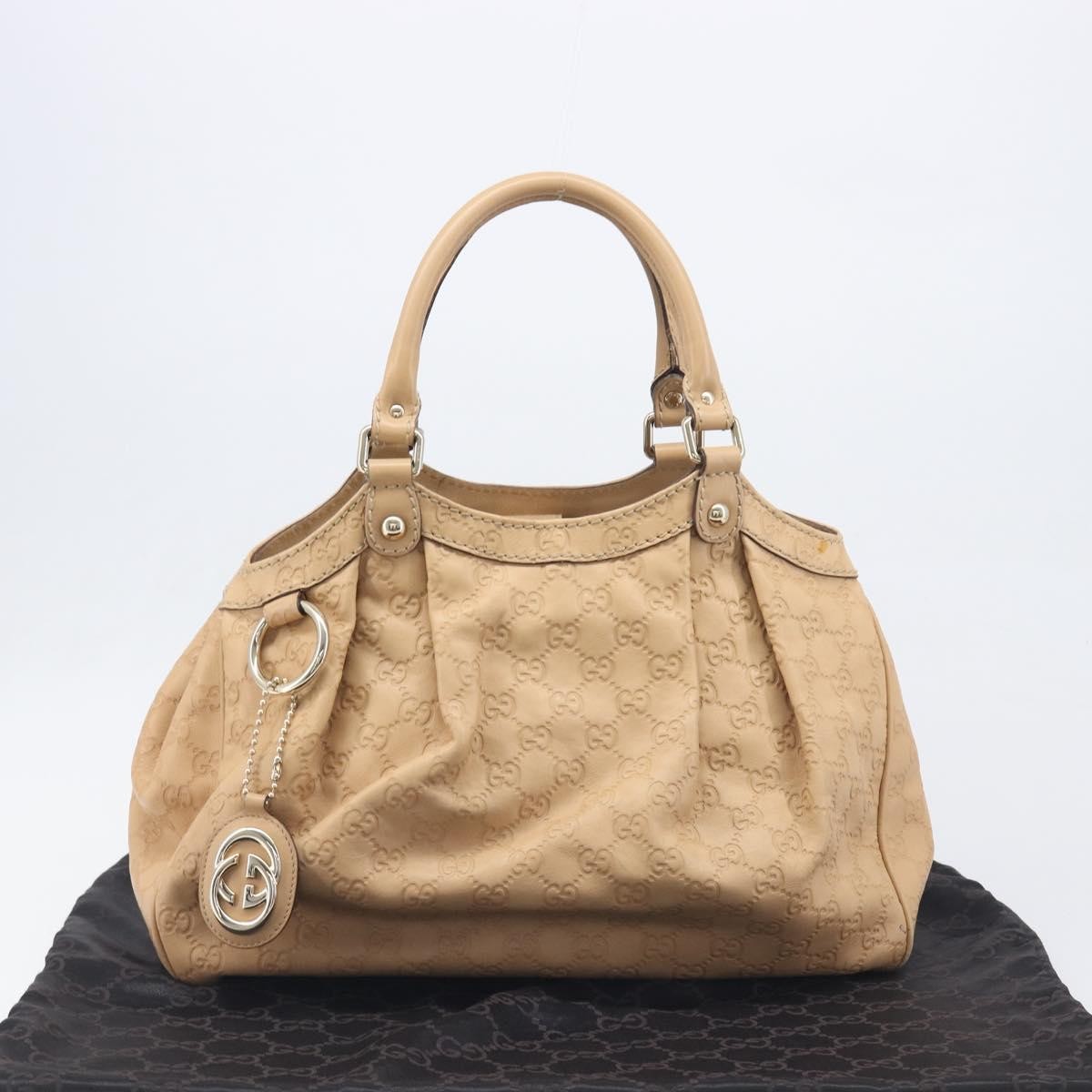 Gucci Sukey Guccissima Leather Beige Leather Tote Bag Bag (Pre-Owned)