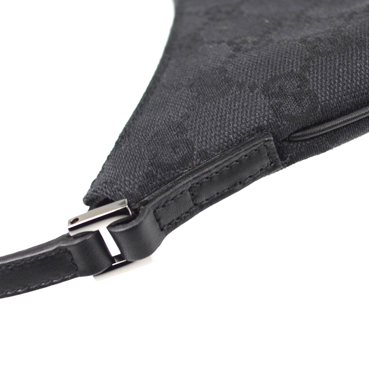 Gucci Zip Gg Denim Black Canvas Crossbody Bag Bag (Pre-Owned)