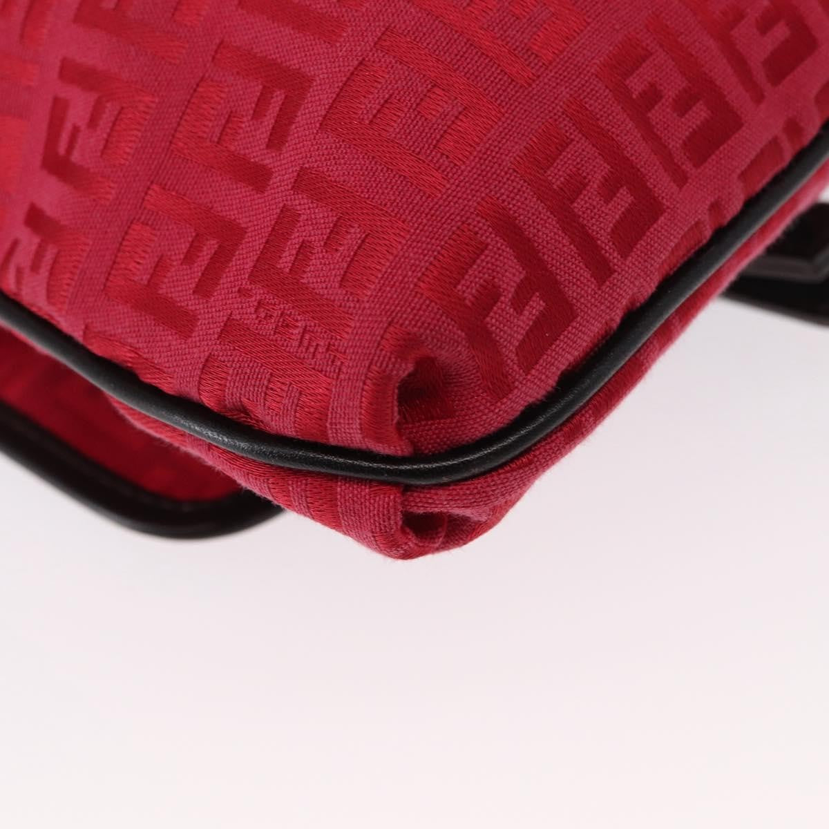 Fendi Vintage Flap Zucchino Canvas Red Canvas Shoulder Bag Bag (Pre-Owned)