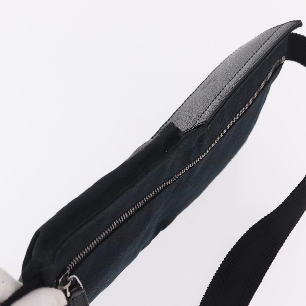 Gucci Vintage Double Web Belt Canvas Black Canvas Shoulder Bag Bag (Pre-Owned)