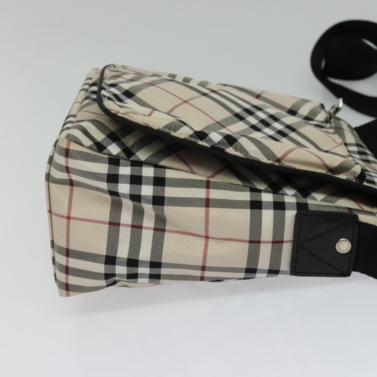 Burberry Nova Check Blue Label Nylon Beige Nylon Shoulder Bag Bag (Pre-Owned)