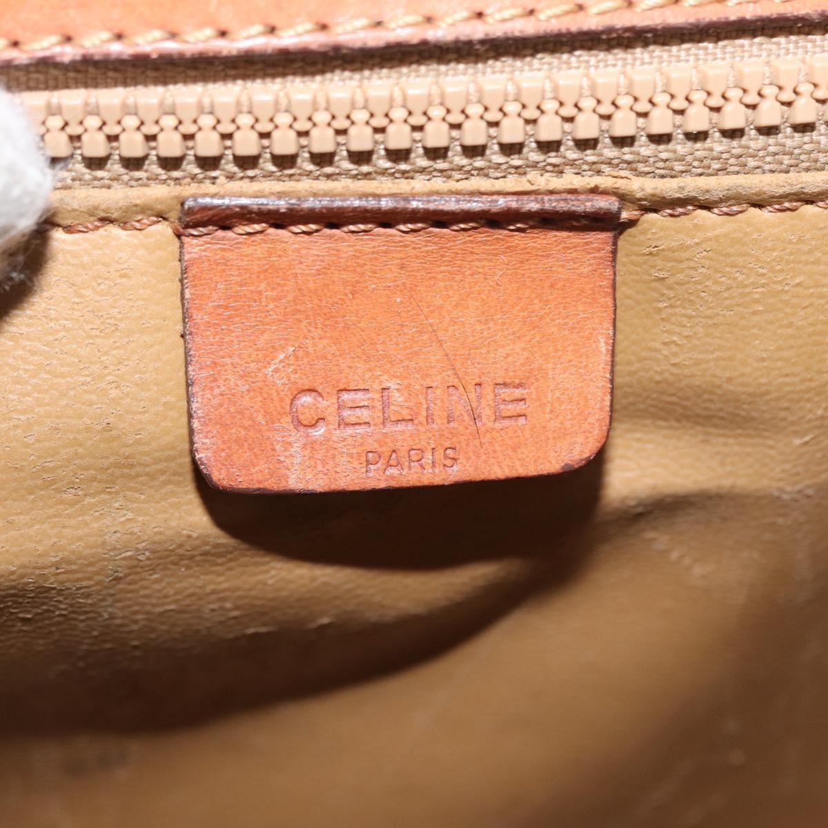 Celine Vintage Macadam Canvas And Leather Beige Canvas Shoulder Bag Bag (Pre-Owned)