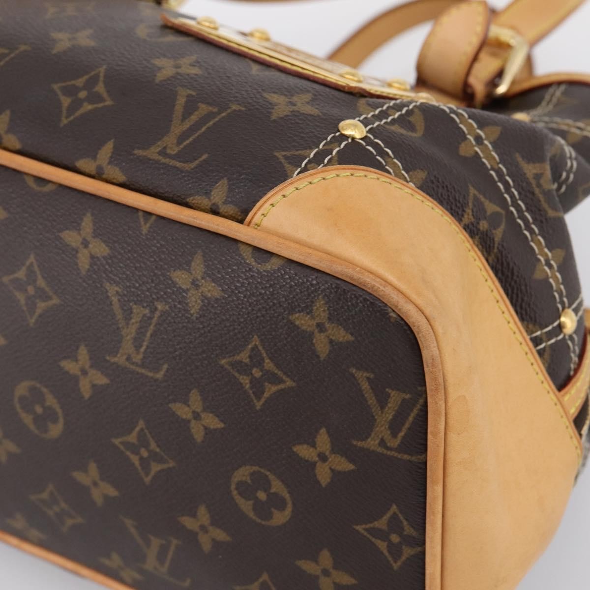 Louis Vuitton Riveting Monogram Canvas Brown Canvas Shoulder Bag Bag (Pre-Owned)