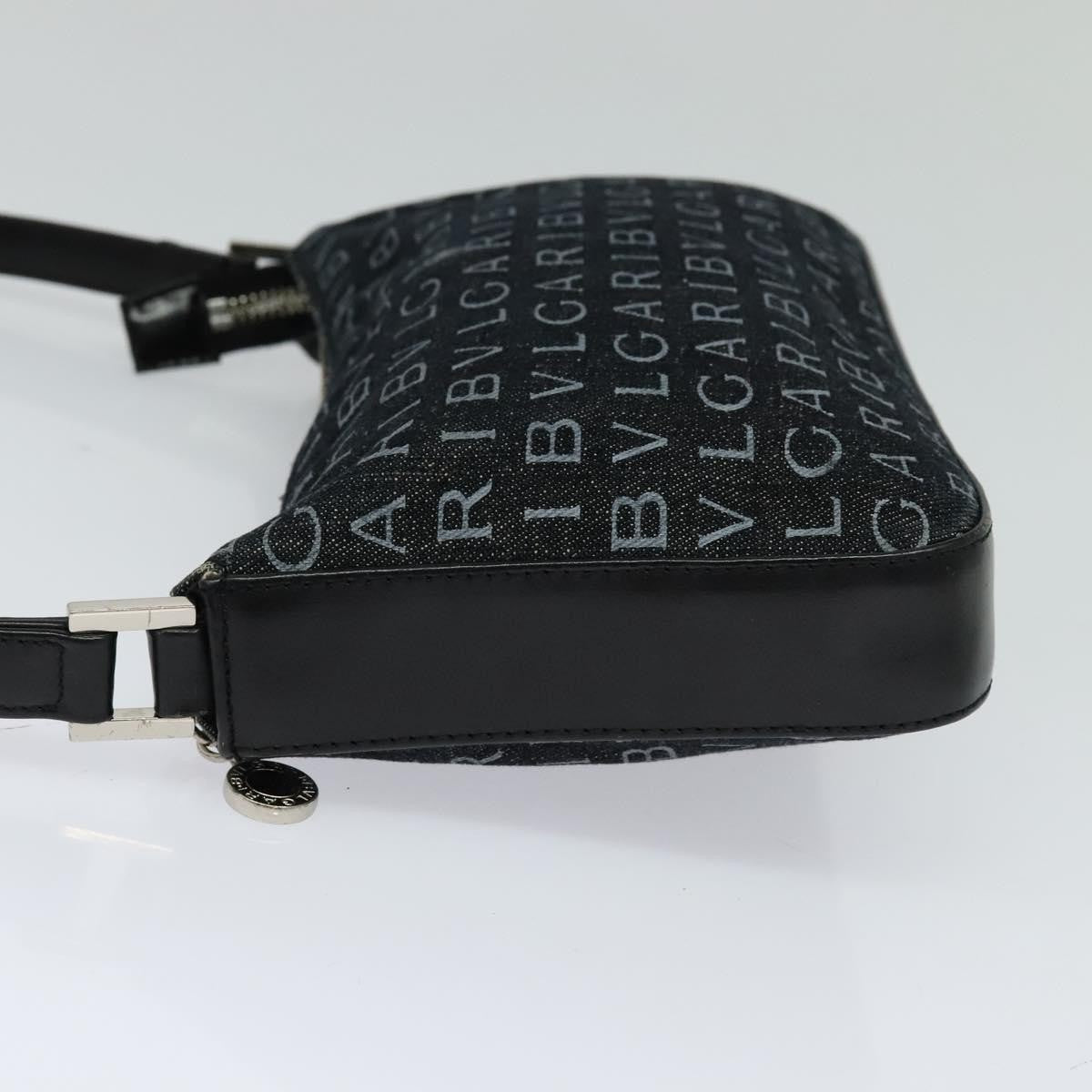 Bvlgari Logomania Canvas Black Canvas Shoulder Bag Bag (Pre-Owned)