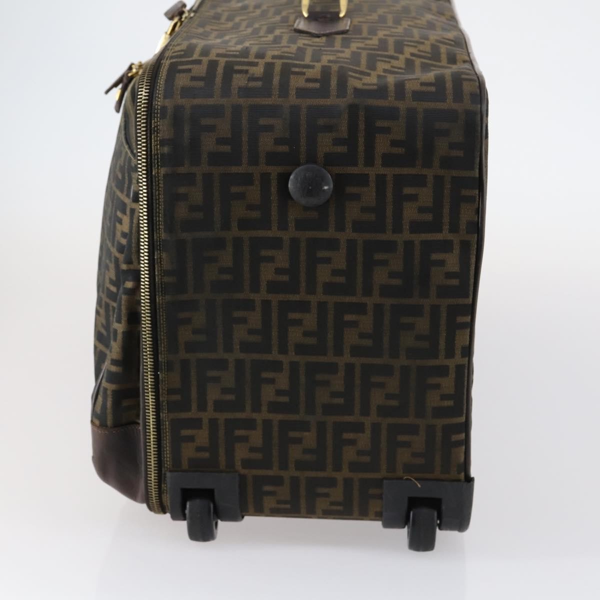 Fendi Vintage Rolling Suitcase Zucca Canvas Brown Canvas Travel Bag Bag (Pre-Owned)