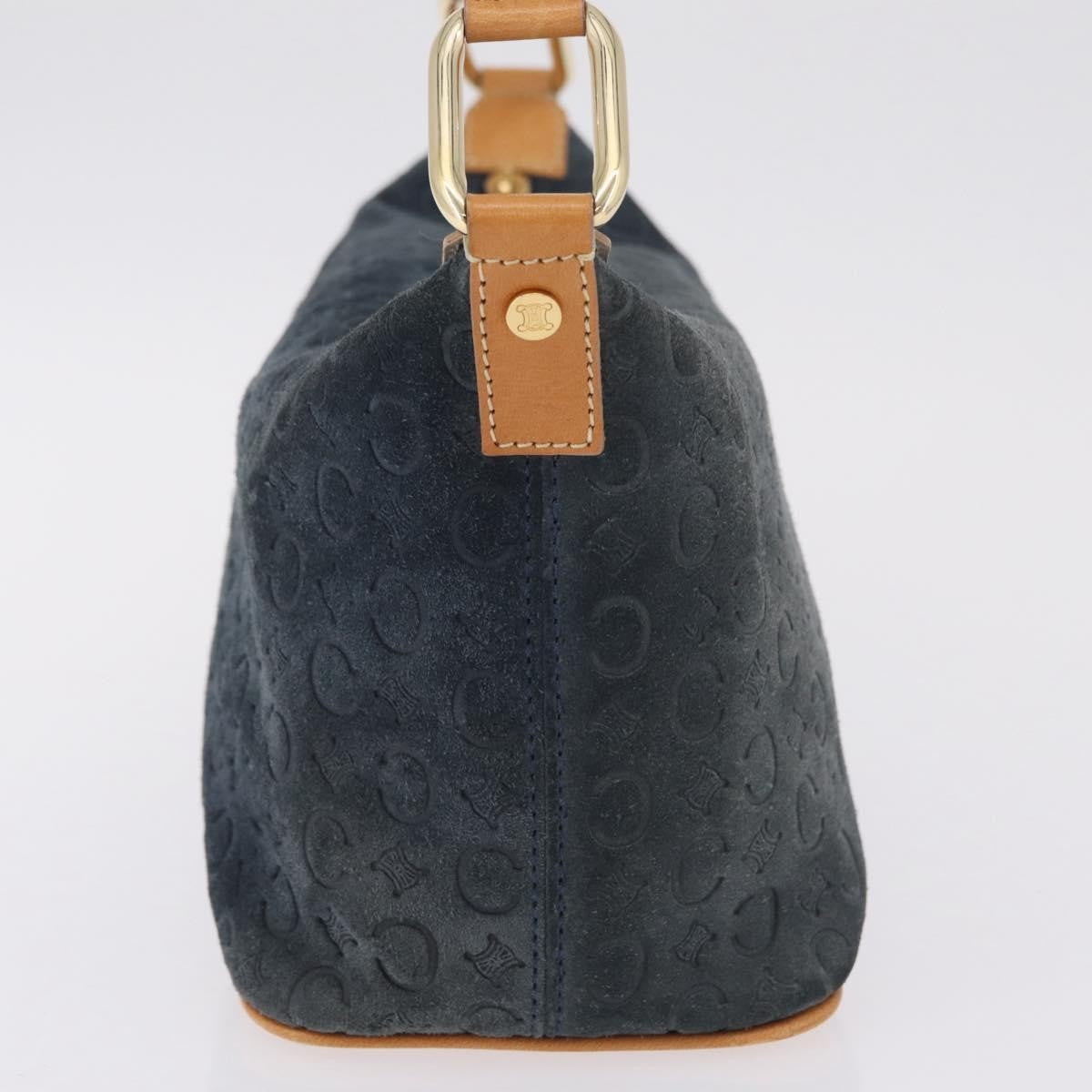 Celine C Macadam Shoulder Suede Navy Suede Handbag (Pre-Owned)