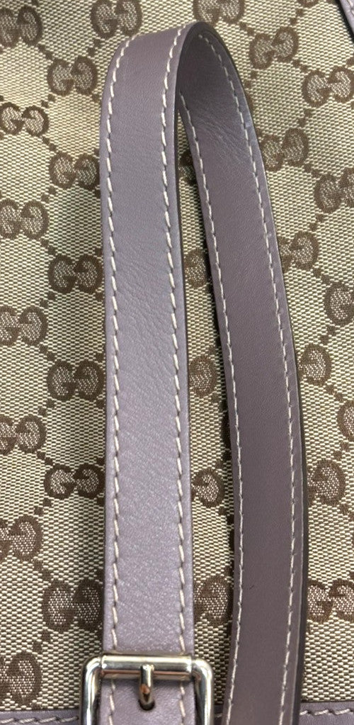 Gucci Mayfair Messenger Gg Canvas And Leather Beige Canvas Shoulder Bag Bag (Pre-Owned)