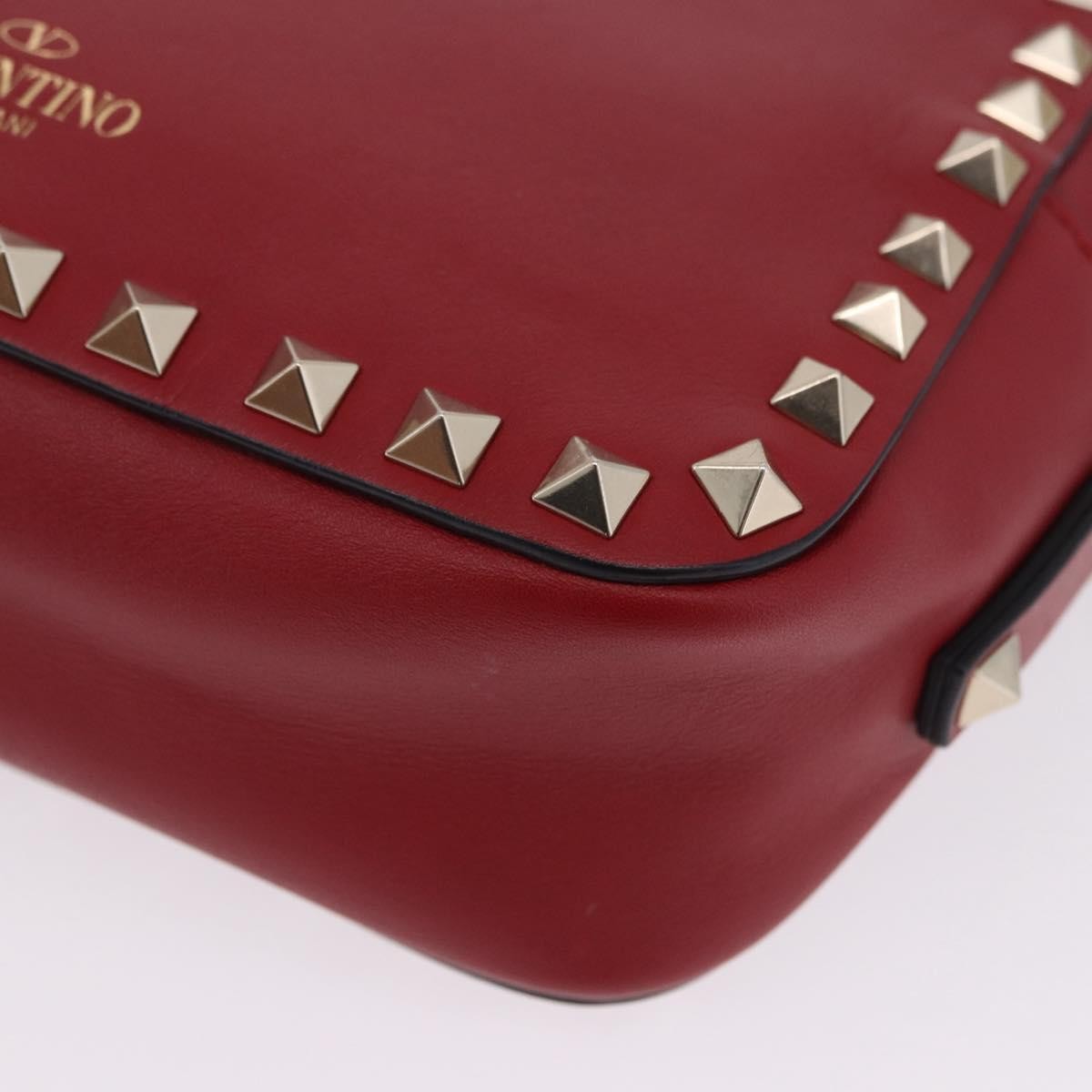 Valentino Garavani Rockstud Camera Leather Red Leather Crossbody Bag Bag (Pre-Owned)