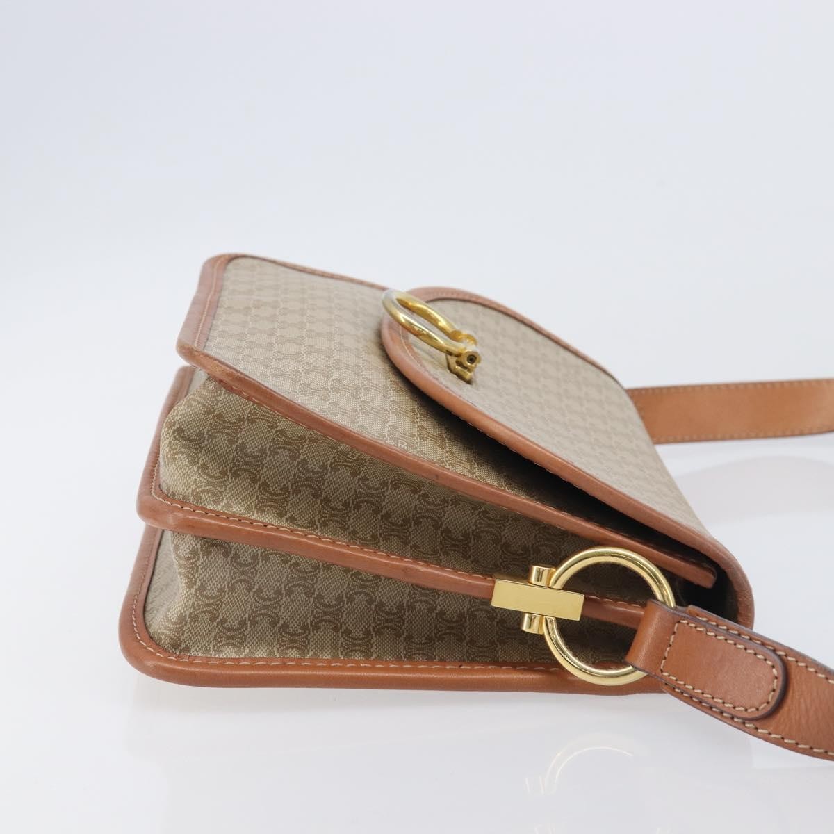 Celine Macadam Shoulder Canvas Beige Canvas Crossbody Bag Bag (Pre-Owned)
