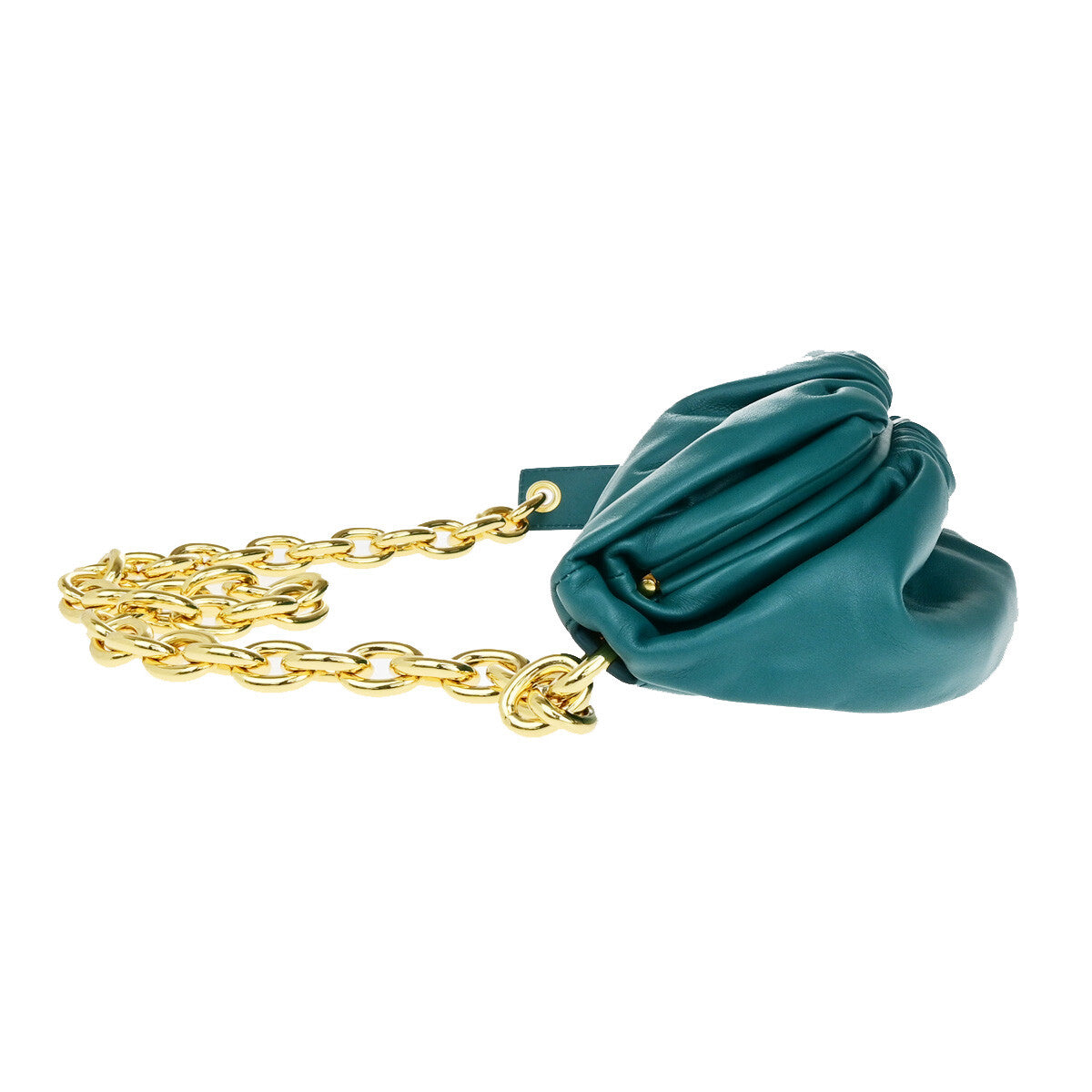 Bottega Veneta The Chain Leather Green Leather Bag (Pre-Owned)