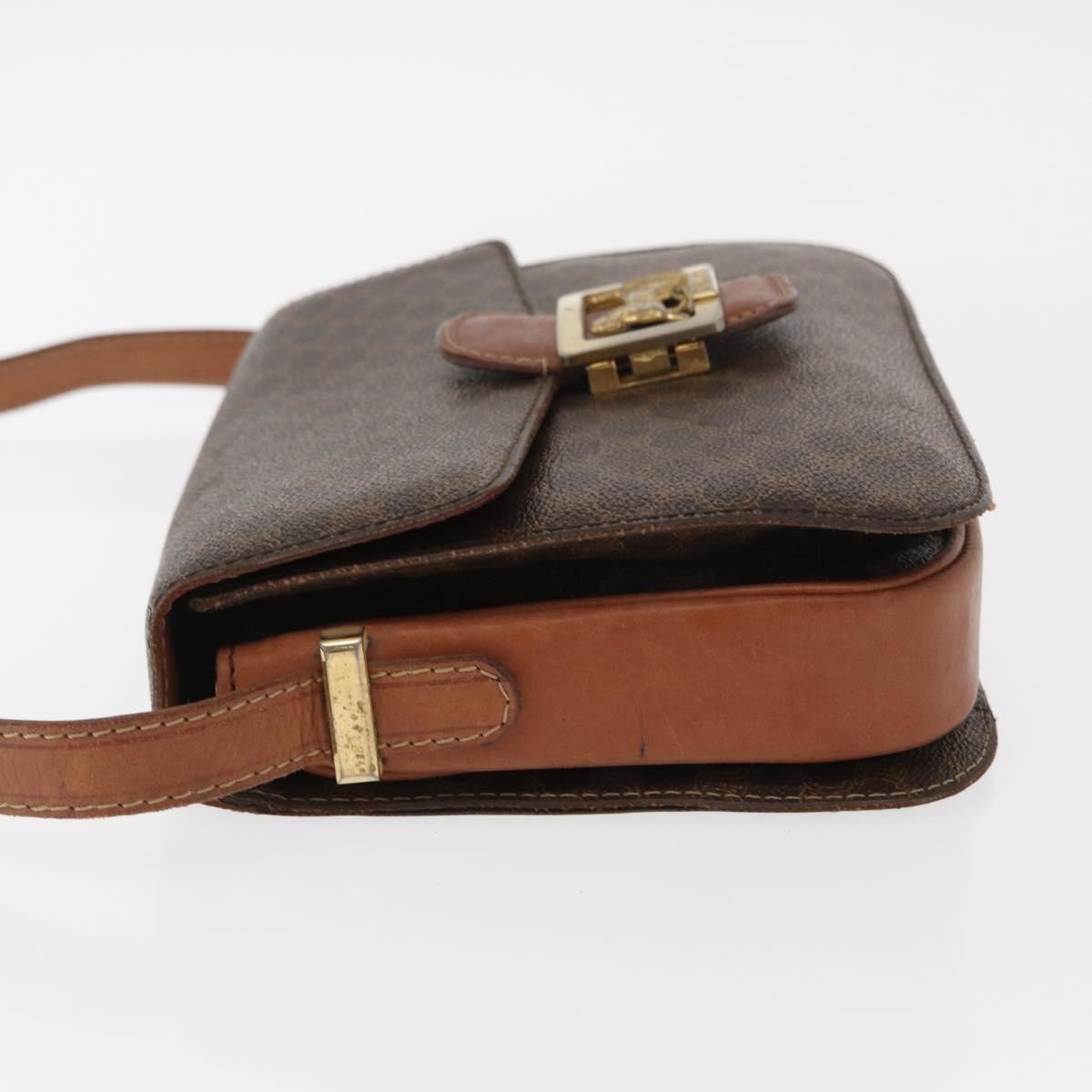 Celine Vintage Horse Carriage Macadam Canvas Brown Pvc Shoulder Bag Bag (Pre-Owned)