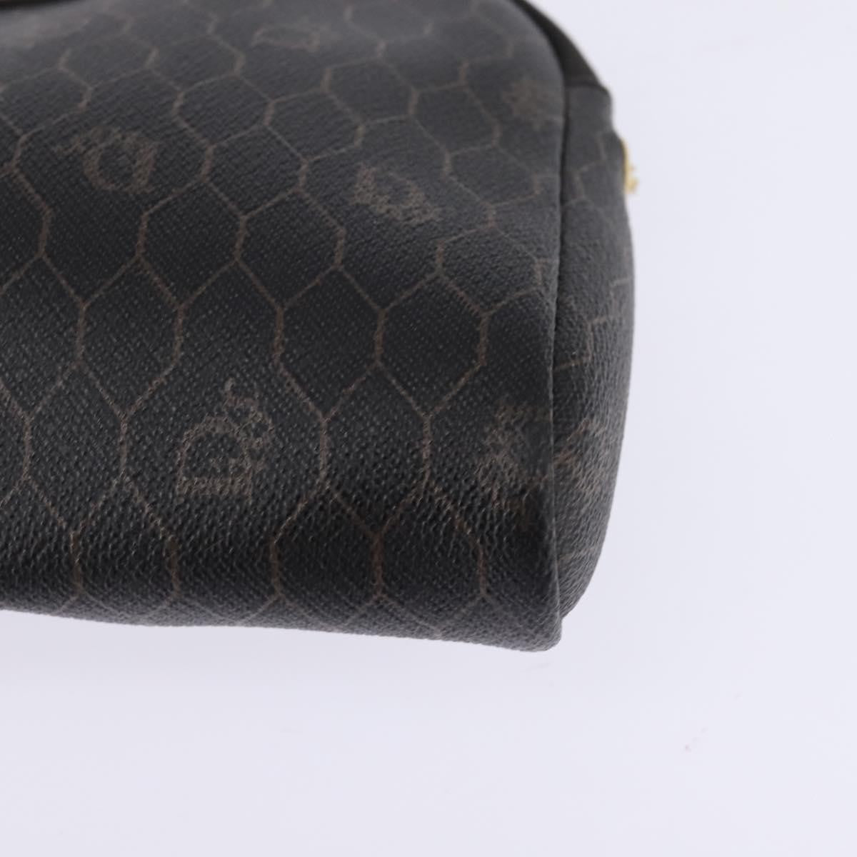 Christian Dior Vintage Honeycomb Zip Coated Canvas Black Canvas Shoulder Bag Bag (Pre-Owned)