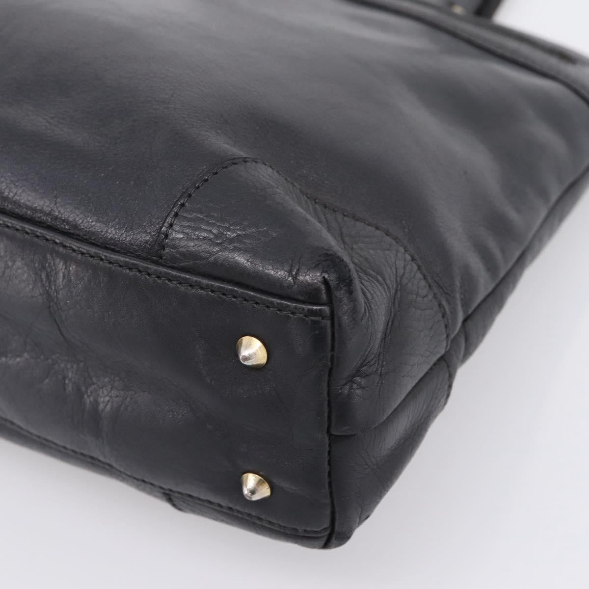 Celine Tote Leather Black Leather Tote Bag Bag (Pre-Owned)