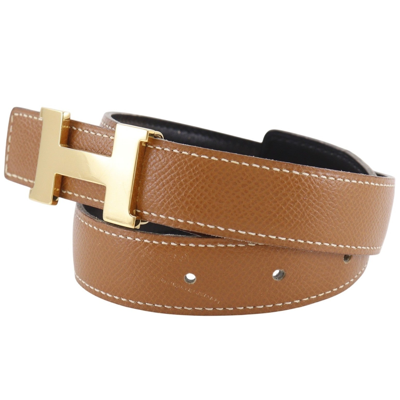 Hermes Constance Reversible Belt Leather Brown Leather Belts Accessory (Pre-Owned)