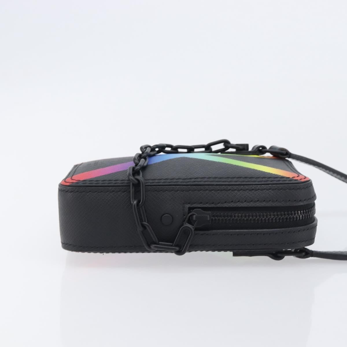 Louis Vuitton Danube Messenger Rainbow Taiga Leather Black Leather Handbag (Pre-Owned)