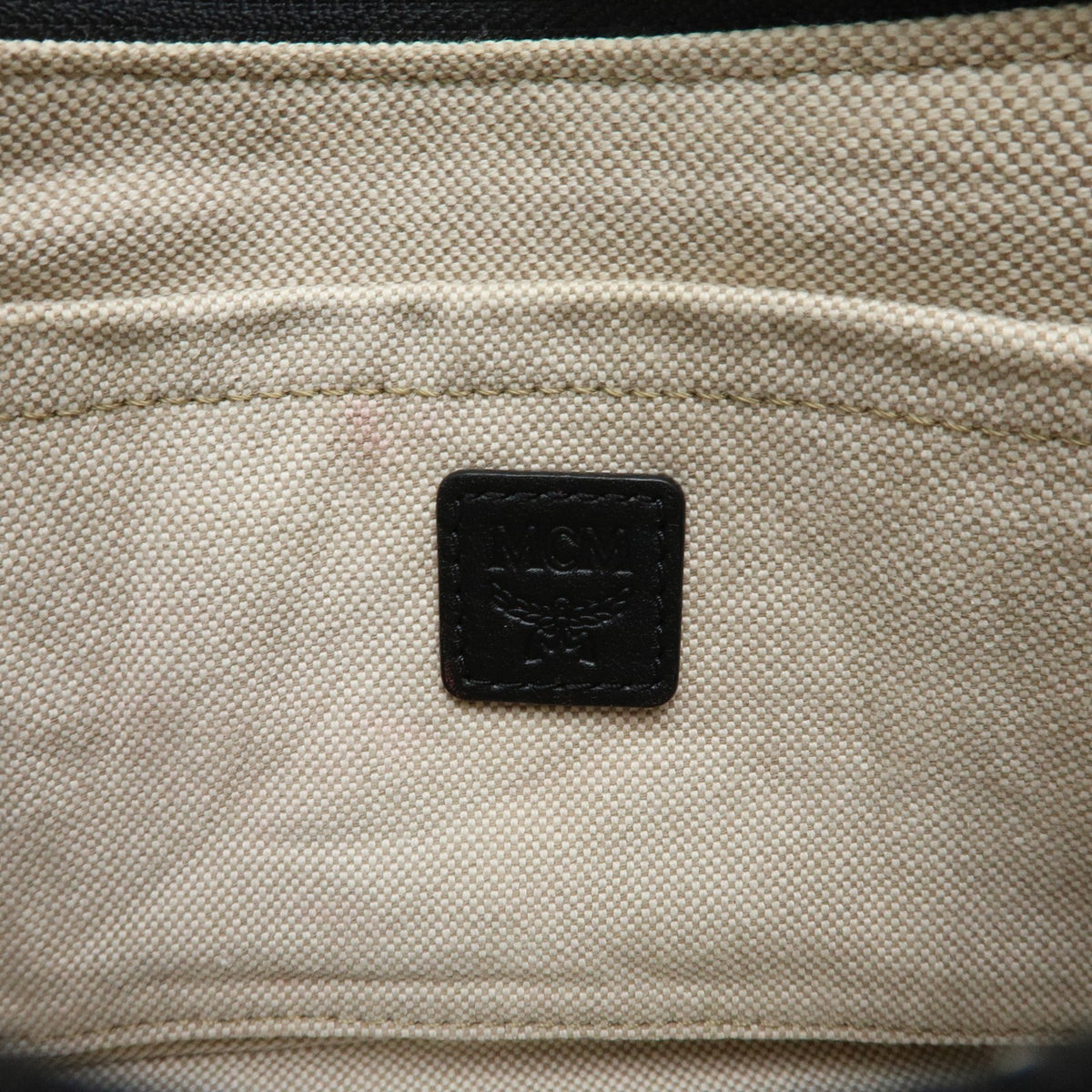 MCM Vintage Vicetos Leather Gray Canvas Shoulder Bag Bag (Pre-Owned)