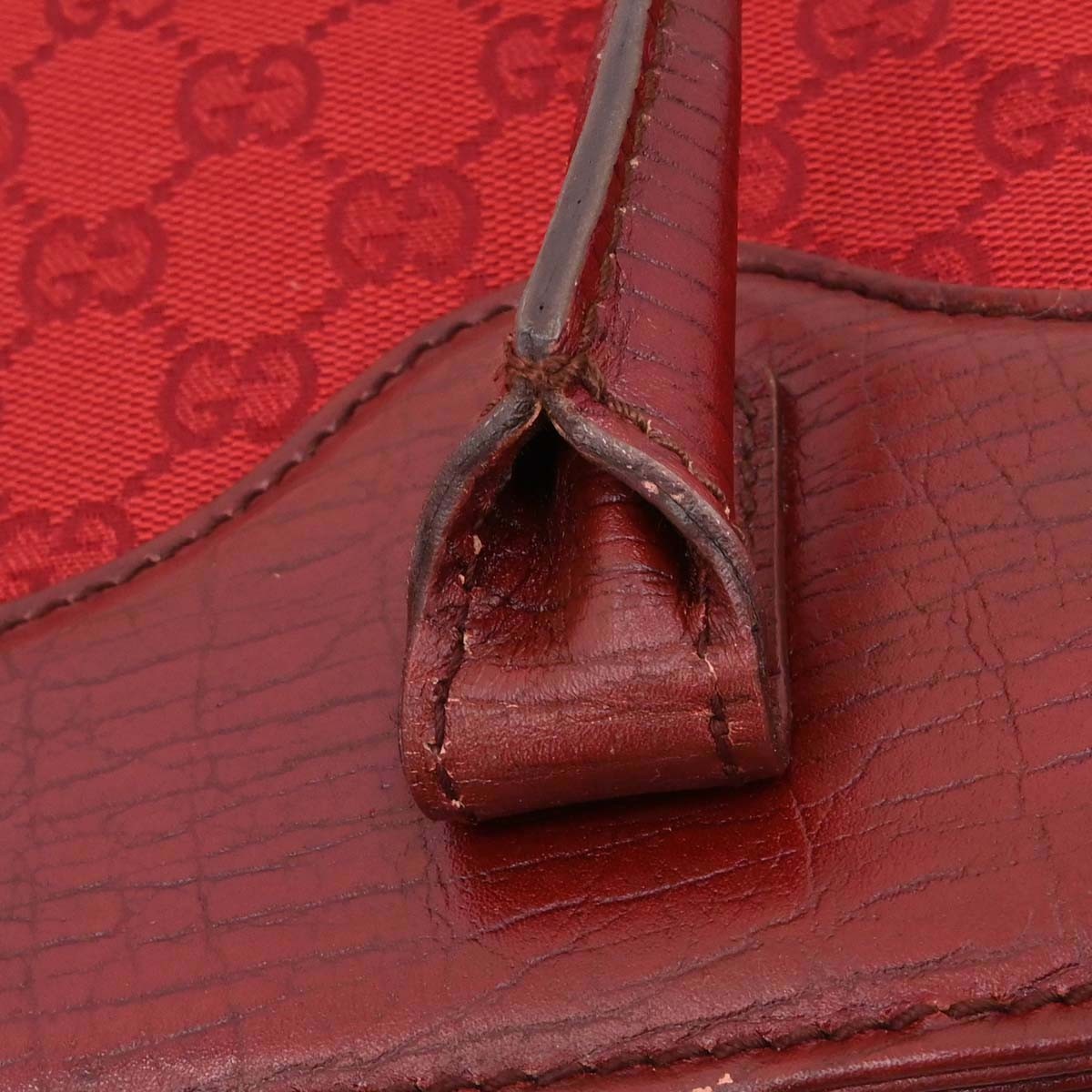 Gucci Horsebit Bracket Gg Canvas Red Canvas Tote Bag Bag (Pre-Owned)