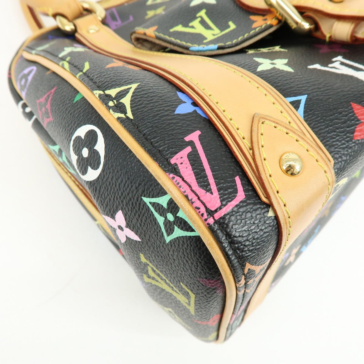 Louis Vuitton Priscilla Monogram Multicolor Black Canvas Handbag (Pre-Owned)