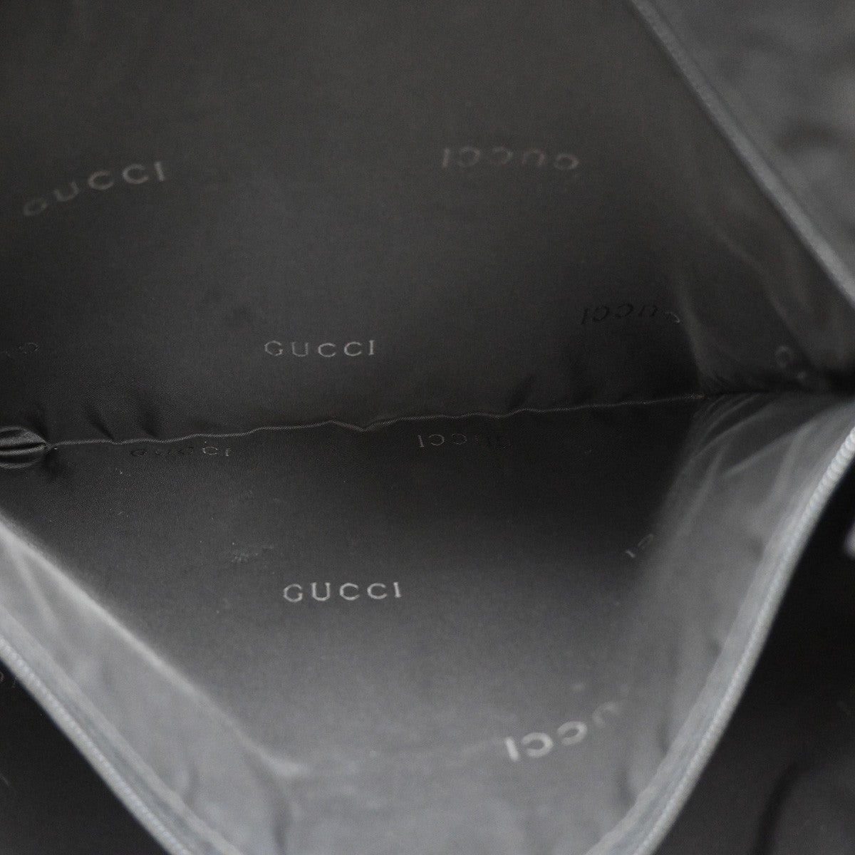 Gucci Vintage Web Half Moon Leather Black Leather Shoulder Bag Bag (Pre-Owned)