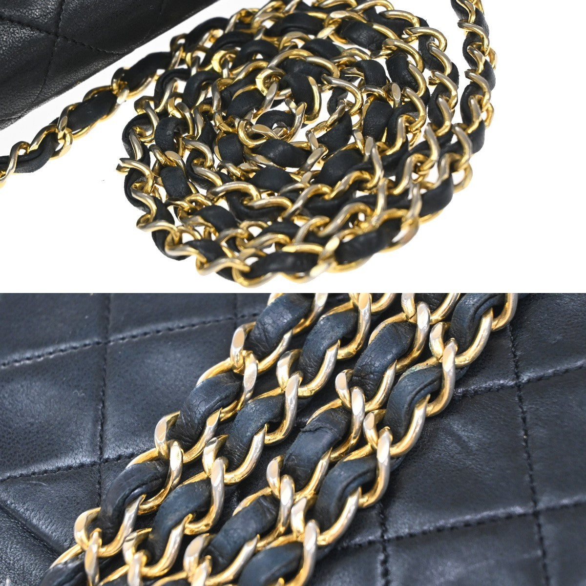 Chanel Chanel Matelassé Cuir Noir Black Leather Black Leather Shoulder Bag Bag (Pre-Owned)