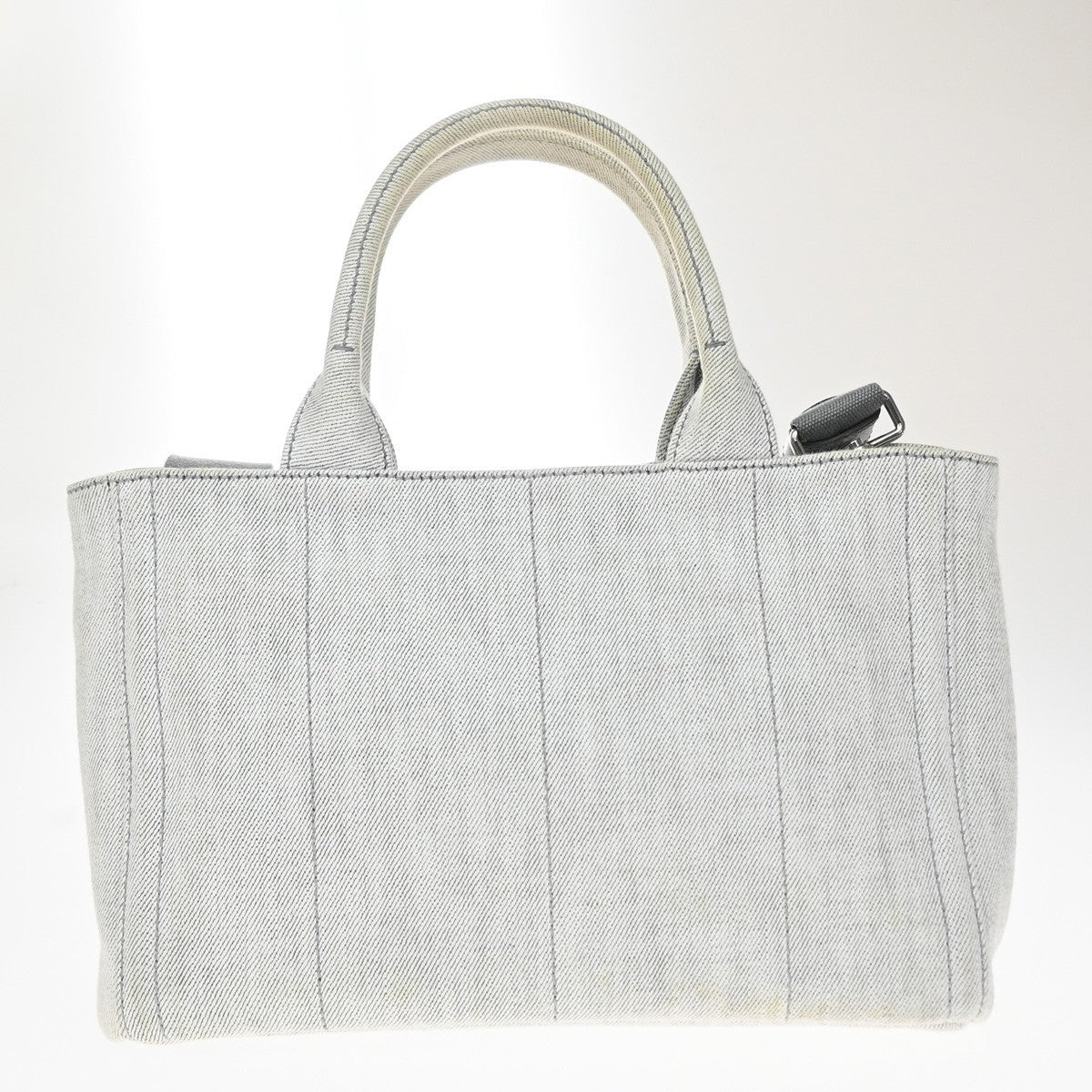 Prada Canapa Convertible Rhinestone Embellished Canvas Gray Canvas Tote Bag Bag (Pre-Owned)
