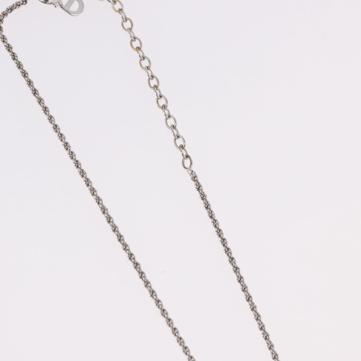 Christian Dior Vintage Circle Pendant Metal Silver Metal Necklace Jewelry (Pre-Owned)