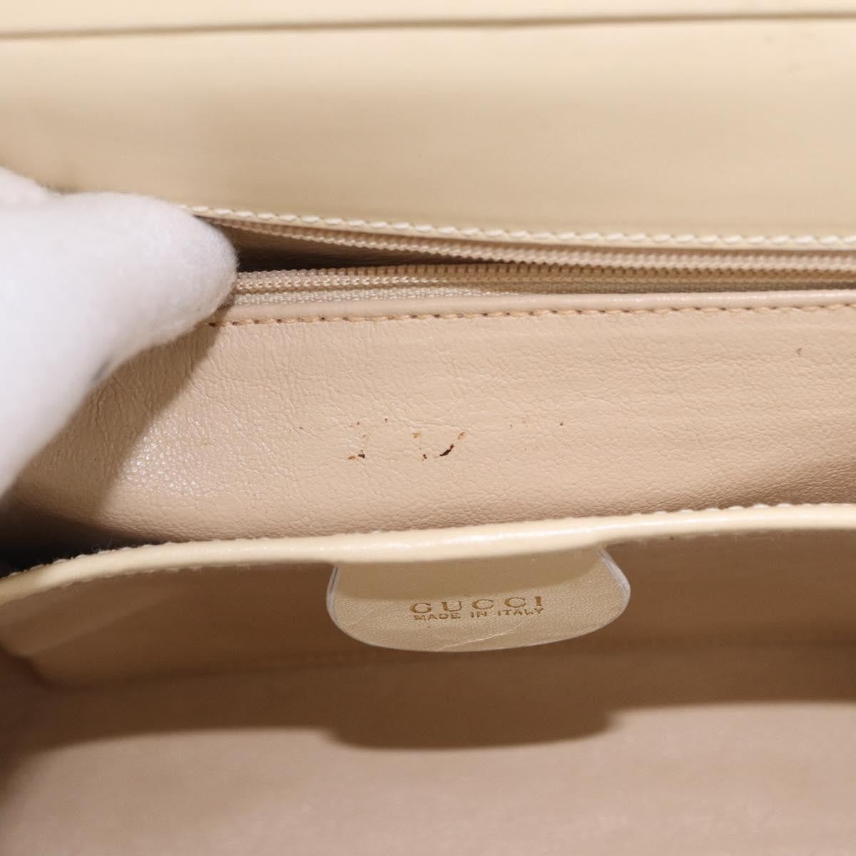 Gucci Vintage Convertible Box Leather Beige Patent_Leather Handbag (Pre-Owned)