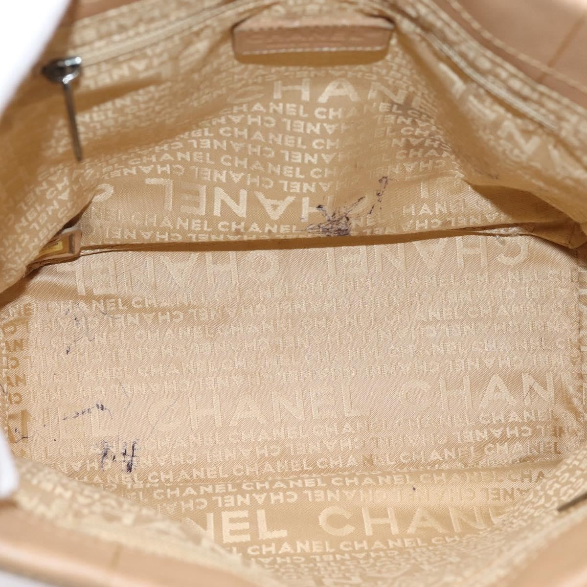 Chanel Chocolate Bar Coco Mark Leather Beige Leather Tote Bag Bag (Pre-Owned)