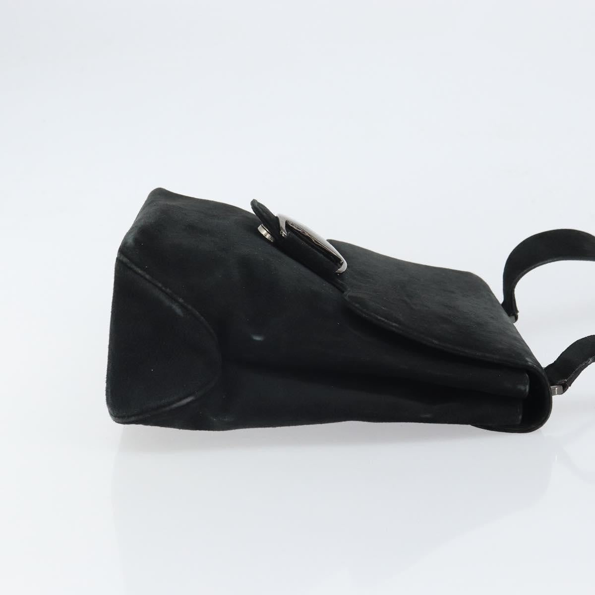 Salvatore Ferragamo Vala Suede Black Suede Shoulder Bag Bag (Pre-Owned)